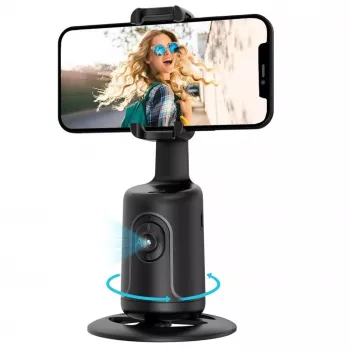 iWear P01 Trípode Selfie-Stick con Seguimiento Automático de Rostro 360° y Soporte para Smartphone Negro