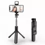 Elight S3L Selfie-Stick con Luz LED 3 en 1 y Trípode para Videollamadas hasta 68 cm con Disparador Negro