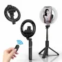 Elight L07 Selfie-Stick Profesional (máx. 90 cm) con Anillo de Luz LED, Trípode, Disparador Bluetooth