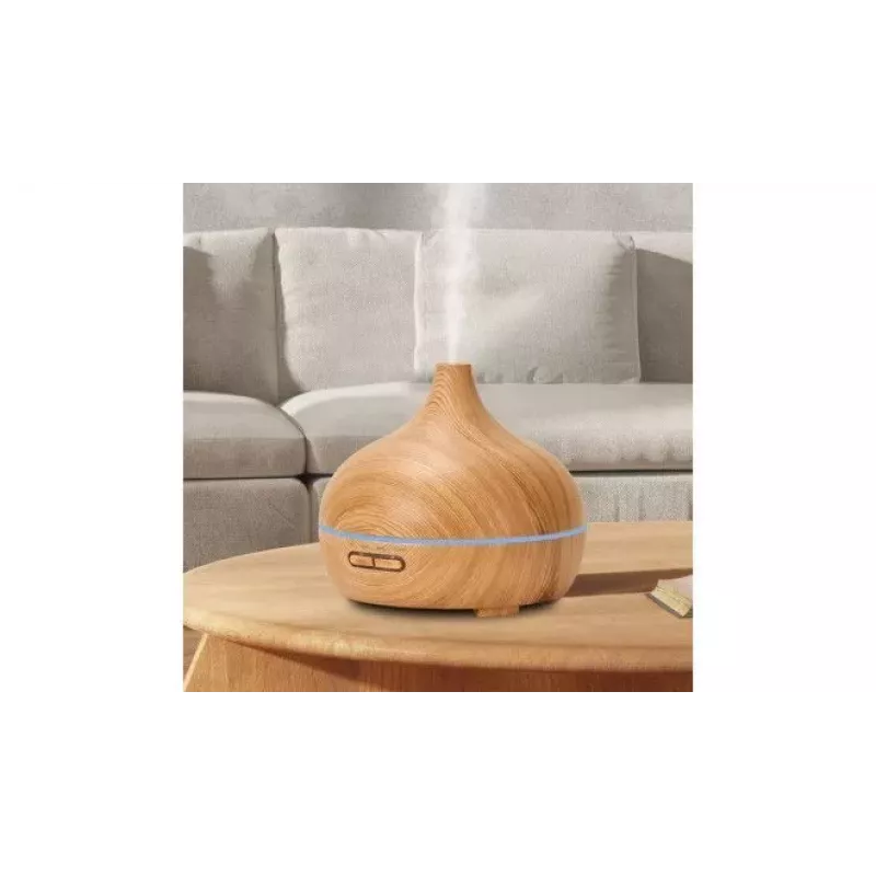 IVY D1 Difusor de Aroma 3 en 1 - Humidificador - Lámpara de Ambiente Nocturna 10W 17cm / 500ml Madera Clara