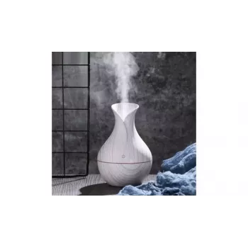 IVY D2 Difusor de Aroma 3 en 1 - Humidificador - Lámpara de Ambiente Nocturna USB 1,5W 11cm / 300ml Madera Piedra