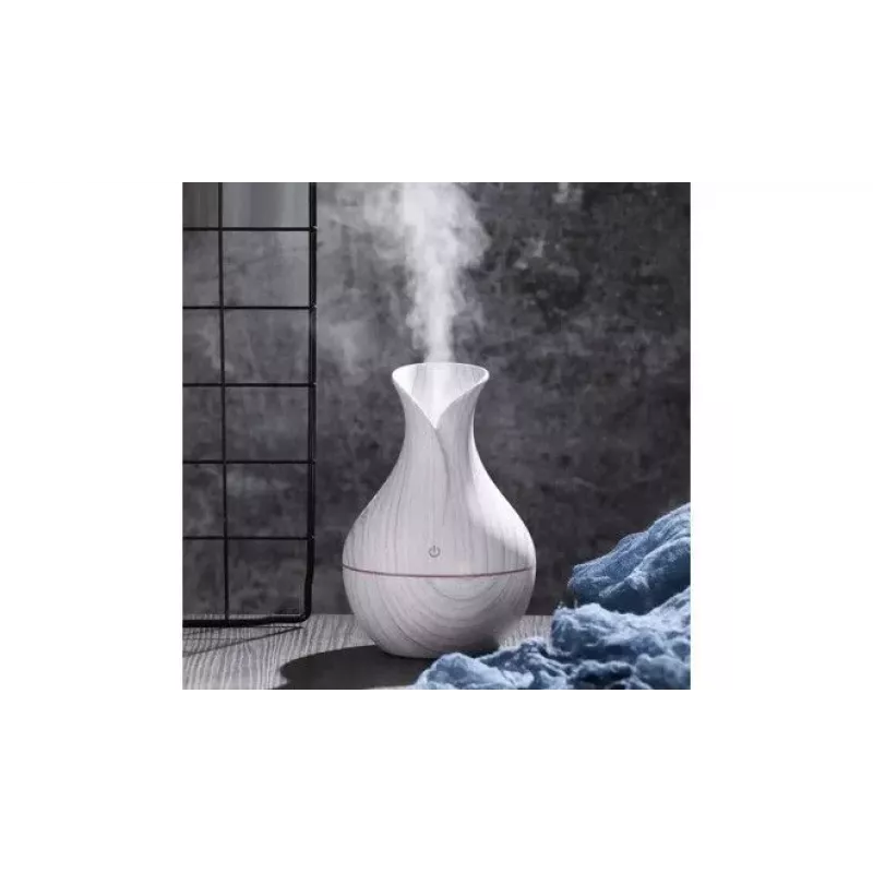 IVY D2 Difusor de Aroma 3 en 1 - Humidificador - Lámpara de Ambiente Nocturna USB 1,5W 11cm / 300ml Madera Piedra