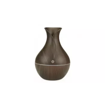 IVY D2 Difusor de Aroma 3 en 1 - Humidificador - Lámpara de Luz Nocturna USB 1,5W 11cm / 300ml Madera Oscura