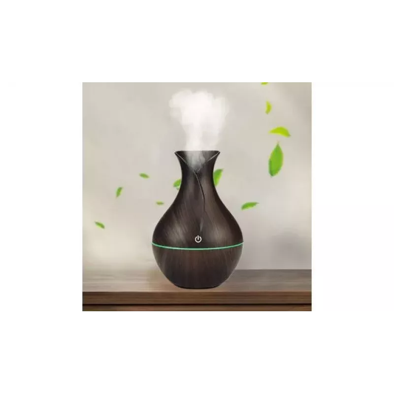 IVY D2 Difusor de Aroma 3 en 1 - Humidificador - Lámpara de Luz Nocturna USB 1,5W 11cm / 300ml Madera Oscura