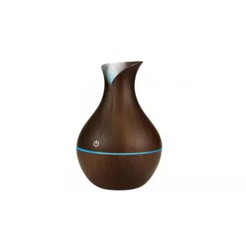 IVY D2 Difusor de Aroma 3 en 1 - Humidificador - Lámpara de Luz Nocturna USB 1,5W 11cm / 300ml Madera Oscura