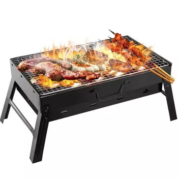 iLike Grillpapa Super Compact Foldable barbacoa de carbón 36x29x6,8 cm para picnic y camping