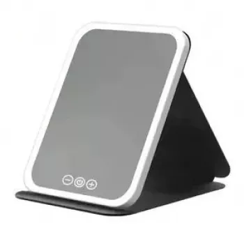 Espejo de maquillaje plegable iWear con retroiluminación LED tricolor y pantalla táctil inteligente 15x21.3cm