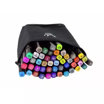 Set super de rotuladores de colores iLike Toy con 48 rotuladores y bolsa de almacenamiento con cremallera