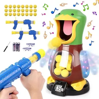 Juego de tiro de patos Kiddyz D12 con pistola y 12 bolas