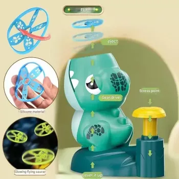 Lanzador de disco volador catapulta Kiddyz KT1 Dino con 2 cohetes