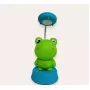 Lámpara de escritorio luz nocturna infantil Kiddyz NL1 Space Froggy (20x10cm) con alimentación USB y sacapuntas verde