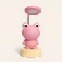 Lámpara de escritorio luz nocturna infantil Kiddyz NL2 Space Froggy (20x10cm) con alimentación USB y sacapuntas rosa