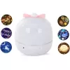 Lámpara de proyección nocturna Kiddyz WH-16E Dream (12x12x12 cm) con 6 láminas de motivos, recargable por USB-C, blanca