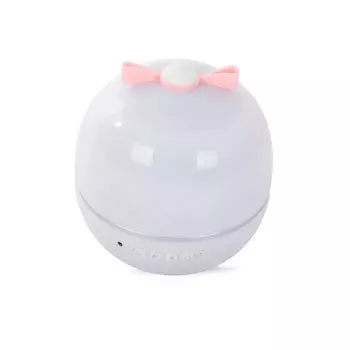 Lámpara de proyección nocturna Kiddyz WH-16E Dream (12x12x12 cm) con 6 láminas de motivos, recargable por USB-C, blanca