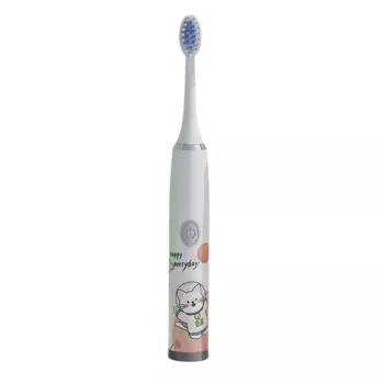 Cepillo de dientes eléctrico sónico infantil Kiddyz T1 para niños de 3-12 años, recargable por USB, 2 cabezales, blanco