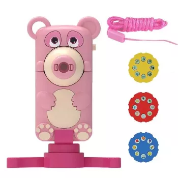 Proyector de dibujo infantil 2 en 1 compacto plegable Kiddyz PR1 con soporte de mesa y cámara diseño oso