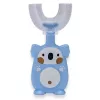 Cepillo de dientes manual Kiddyz U1 para niños de 2-6 años, cerdas suaves de silicona en forma de U, estuche antipolvo, azul