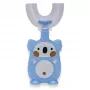 Cepillo de dientes manual Kiddyz U1 para niños de 2-6 años, cerdas suaves de silicona en forma de U, estuche antipolvo, azul