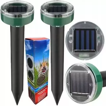 Repelente ultrasónico solar de topos y roedores iLike Gardenera 22,5x6,3 cm set de 2 uds. para jardín y césped