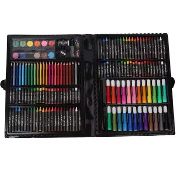 Set de arte de 168 piezas iLike para dibujar y pintar con rotuladores, lápices de colores, acuarelas, maletín de almacenamiento