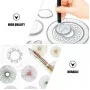 Set de reglas de dibujo en espiral de 28 piezas iLike con engranajes, rotuladores, papel A4, instrucciones, plástico ABS