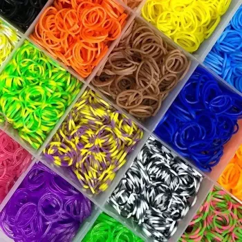 Set de 4400 piezas Kiddyz para hacer pulseras con gomas, ganchos, clips y charms, caja de almacenamiento organizada, multicolor