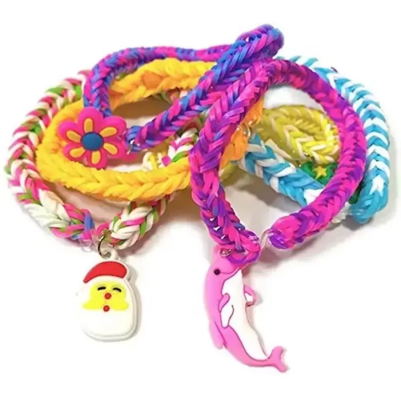 Set de 4400 piezas Kiddyz para hacer pulseras con gomas, ganchos, clips y charms, caja de almacenamiento organizada, multicolor