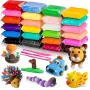 Kiddyz set de 24 piezas de arcilla para modelar blanda de secado al aire no tóxica juguete creativo DIY multicolor