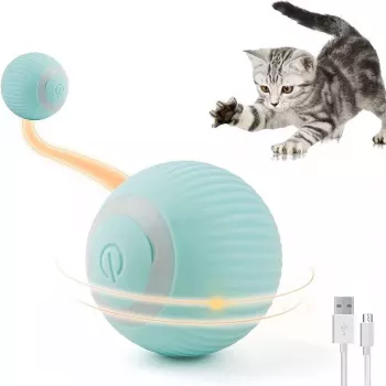 Juguete interactivo para mascotas iLike iBL Rollball 4,3 cm con movimiento automático / LED nocturno recargable por USB-C