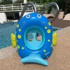 IVY flotador asiento para bebé 61×59×28 cm flotador hinchable con forma de pez con asas de apoyo