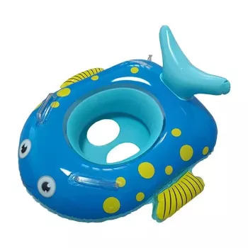 Asiento flotador hinchable para bebé IVY 61×59×28cm en forma de pez con asa de apoyo