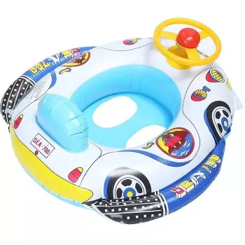 Asiento flotador hinchable para bebé IVY 62×44×25cm diseño de coche con volante, flotador para niños multicolor