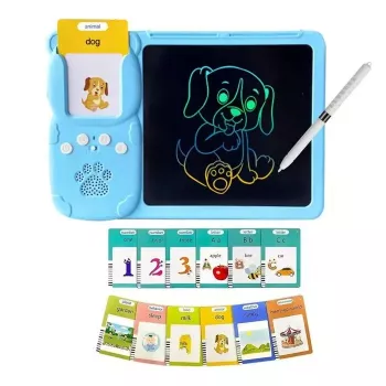Tableta de aprendizaje Kiddyz con 112 tarjetas parlantes y tableta de escritura LCD de 8,5 pulgadas, juguete educativo recargable por USB para niños de 3-8 años
