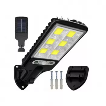 Farola solar LED Elight LU17 120 COB sensor PIR + diseño impermeable, estructura de ABS negra