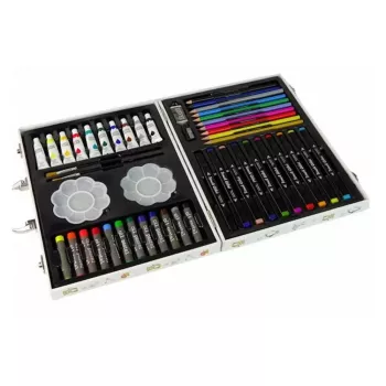 iLike Set de papelería y arte para niños 68 piezas con rotuladores, lápices de colores, lápices y accesorios Multicolor