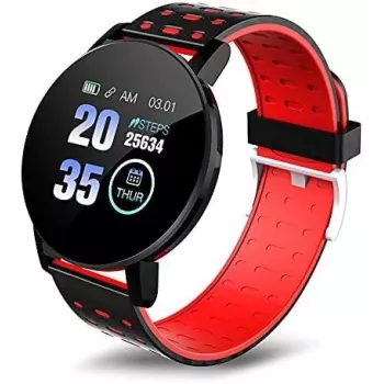 iWear Smart Band 119s Plus pulsera de actividad con monitor de frecuencia cardíaca y sueño Negro Rojo