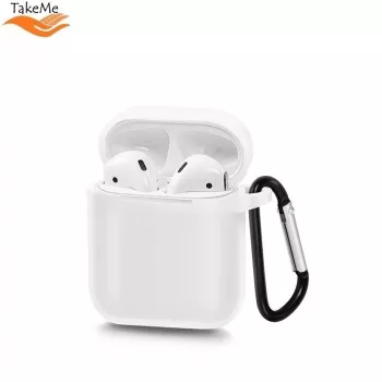 TakeMe Funda protectora de silicona suave ultrafina para AirPods Blanco