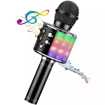iWear M85 micrófono de karaoke con altavoz, Bluetooth, grabación, Micro SD, USB