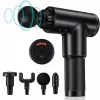 iLike GG Pistola de masaje muscular fascial portátil con vibración variable de 6 niveles + 3 accesorios negro