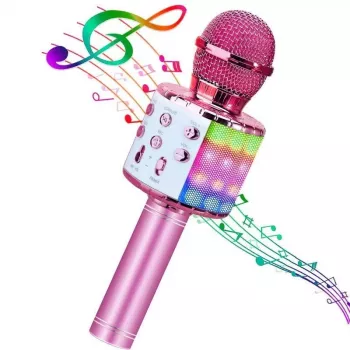 Bemi M85 Micrófono de karaoke con altavoces y grabación para niños y adultos, Micro SD, USB, Bluetooth