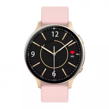 iWear Active 2 Reloj inteligente deportivo de aluminio con llamadas BT, pantalla IPS 1.3'' con monitor de frecuencia cardíaca / oxígeno rosa