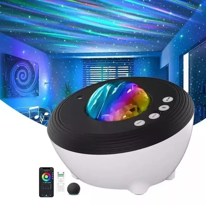 Elight J1 Proyector aurora con sonidos ambientales y altavoz Bluetooth, control por app Smart Wi-Fi Bluetooth, blanco