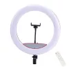 Elight SR14 Anillo de luz LED de 36 cm con soporte para smartphone + adaptador 220V + mando a distancia Bluetooth negro