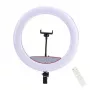 Elight SR14 Anillo de luz LED de 36 cm con soporte para smartphone + adaptador 220V + mando a distancia Bluetooth negro