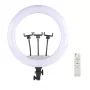 Elight SR18 Anillo de luz LED de 45 cm con 3 soportes para smartphone + adaptador 220V + mando a distancia BT negro