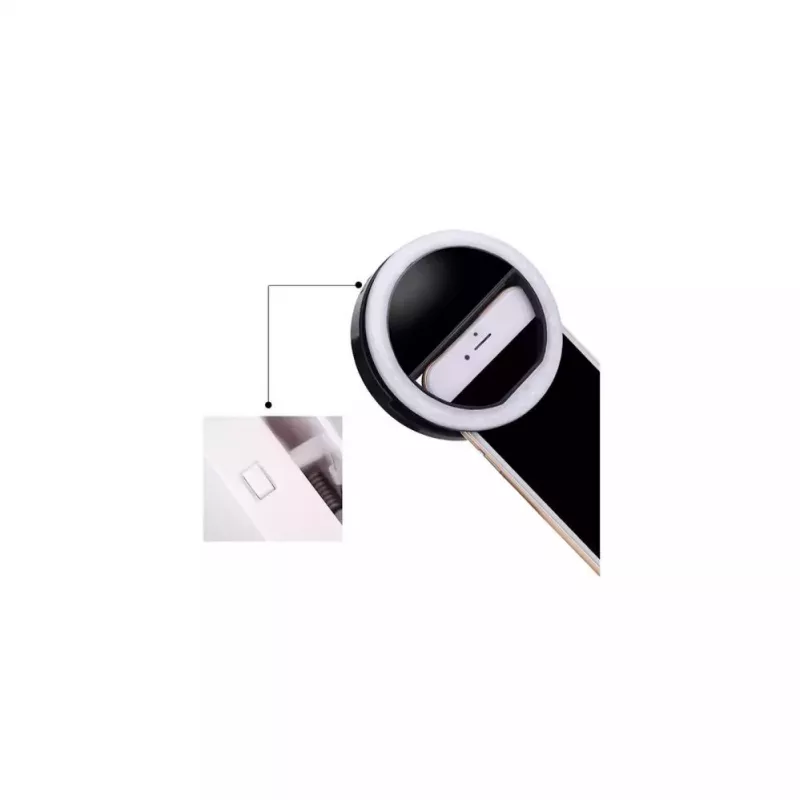 Elight CL1 Luz LED de viaje portátil para smartphone, clip-on sencillo, para selfies perfectos, con batería, negro
