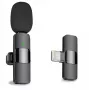 CP K9 Micrófono de pinza inalámbrico Lightning para smartphone con sonido claro y cancelación de ruido (5,7x1,5cm) negro