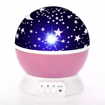 Elight L1 Proyector de cielo estrellado y lámpara de noche 2 en 1 con 4x AAA / cable USB alimentación 220V rosa