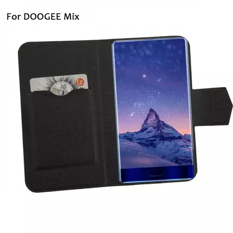 Doogee Funda tipo libro MIX con protector de pantalla de cristal templado – pack negro