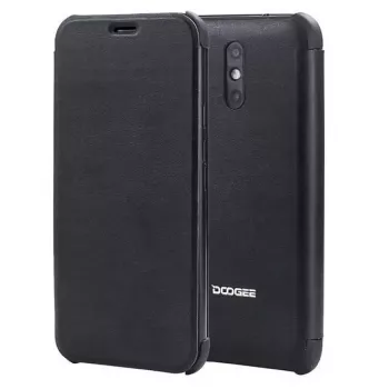 DOOGEE X10 Funda tipo libro + protector de pantalla de cristal templado - negro